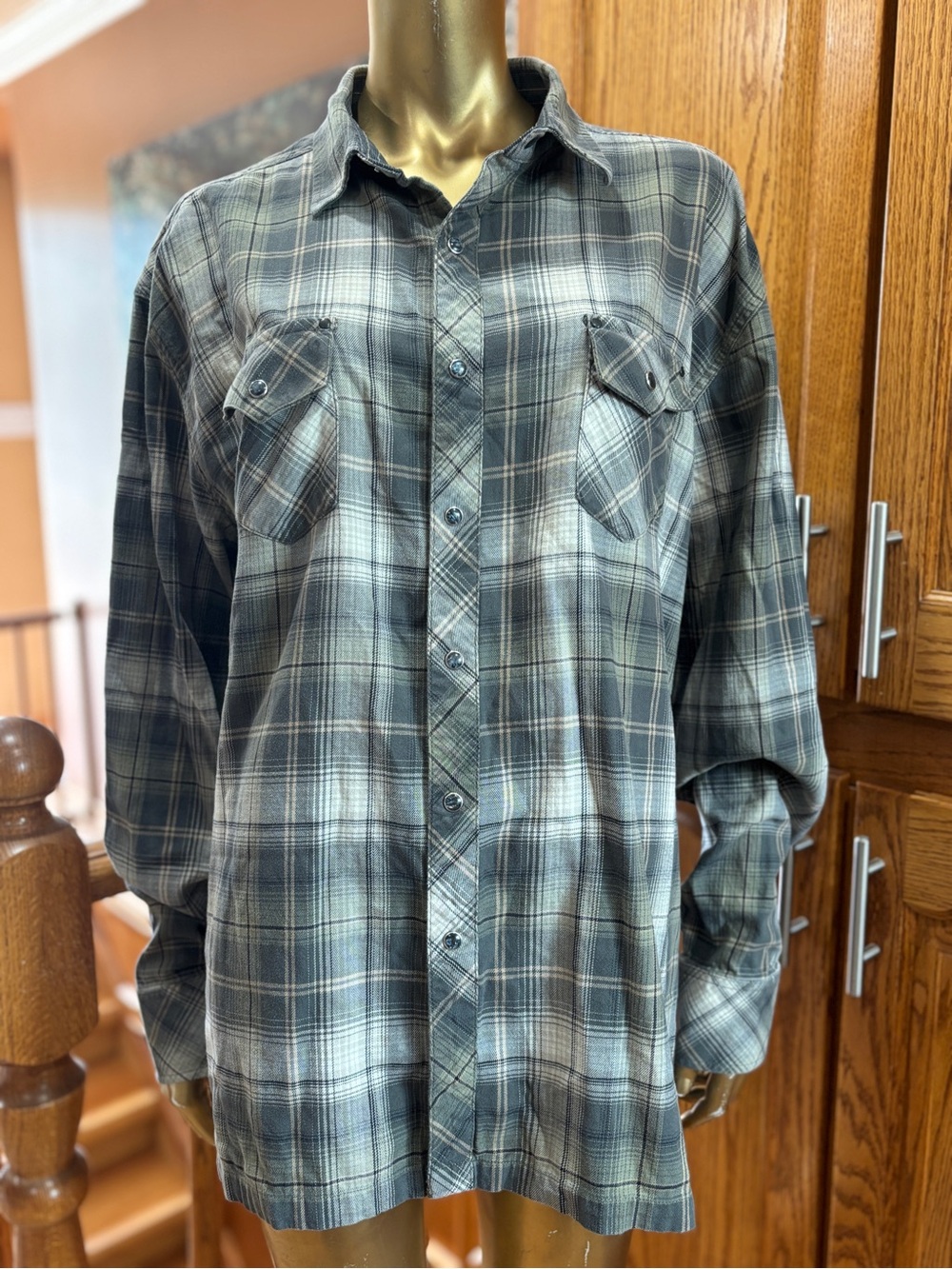 Kuhl Men's Gray Plaid Button-Down Shirt